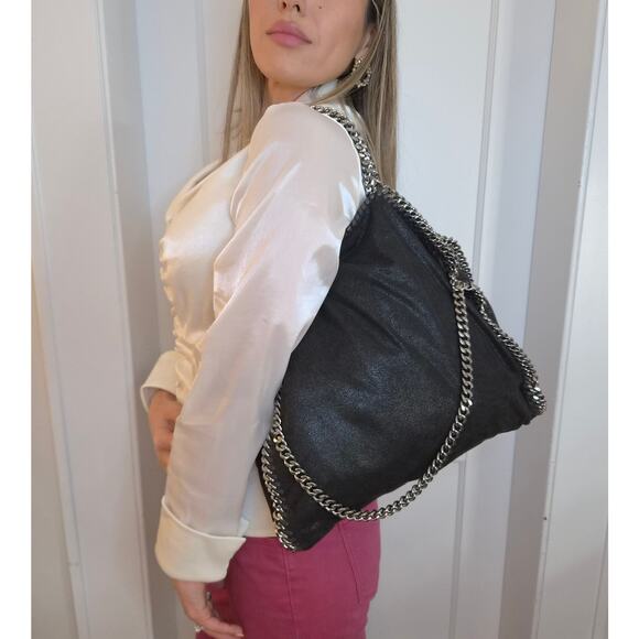 Stella McCartney Falabella Medium Tote Shoulder Bag Vegan Silver Chain - Picture 2 of 3